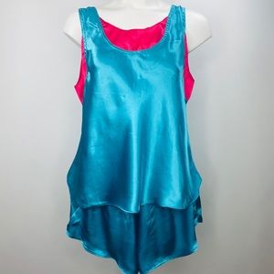 Val Mode 2 Pc Pink and Teal Tank and Shorts